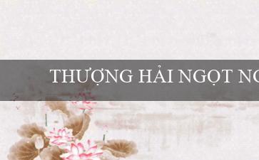 THƯỢNG HẢI NGỌT NGÀO(Nhà cái Vo88 đã thay đổi tên thành Vo88VN)